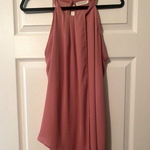 Rusty pink sheer layer dress